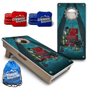 Garage Life - Mini Cornhole Board Set (12" x 24") with 8 Mini Bags Cornhole Solutions