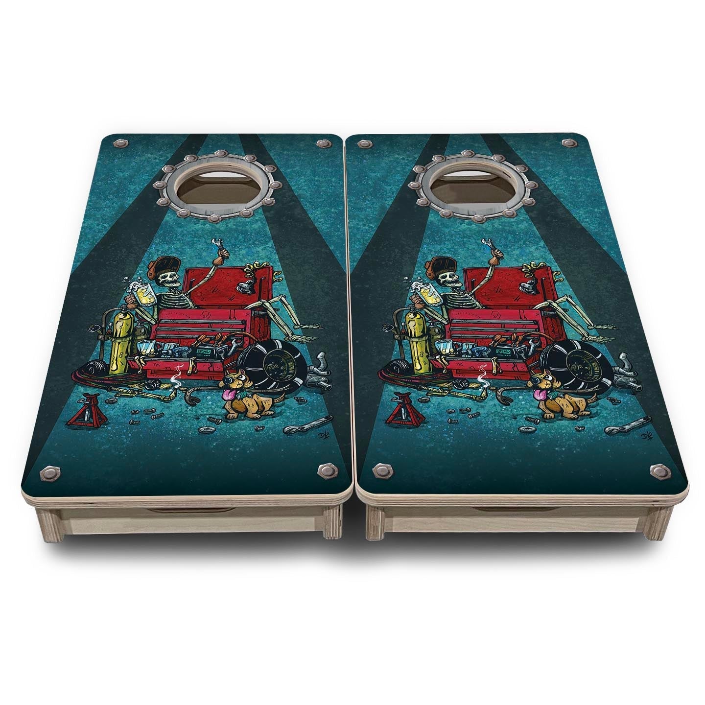 Garage Life - Mini Cornhole Board Set (12" x 24") with 8 Mini Bags Cornhole Solutions