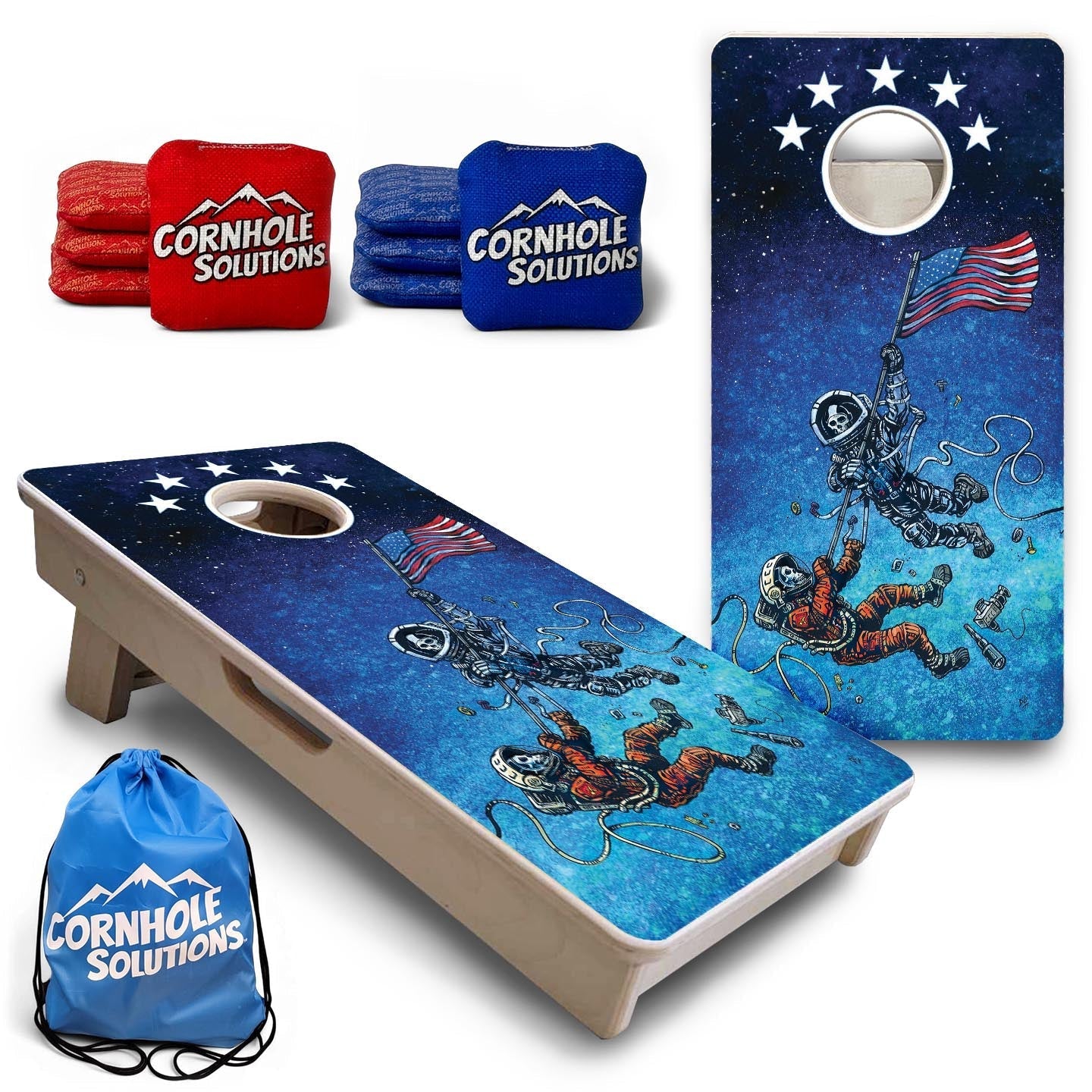Space Race – Mini Cornhole Board Set (12" x 24") with 8 Mini Bags Cornhole Solutions