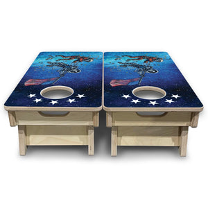 Space Race – Mini Cornhole Board Set (12" x 24") with 8 Mini Bags Cornhole Solutions