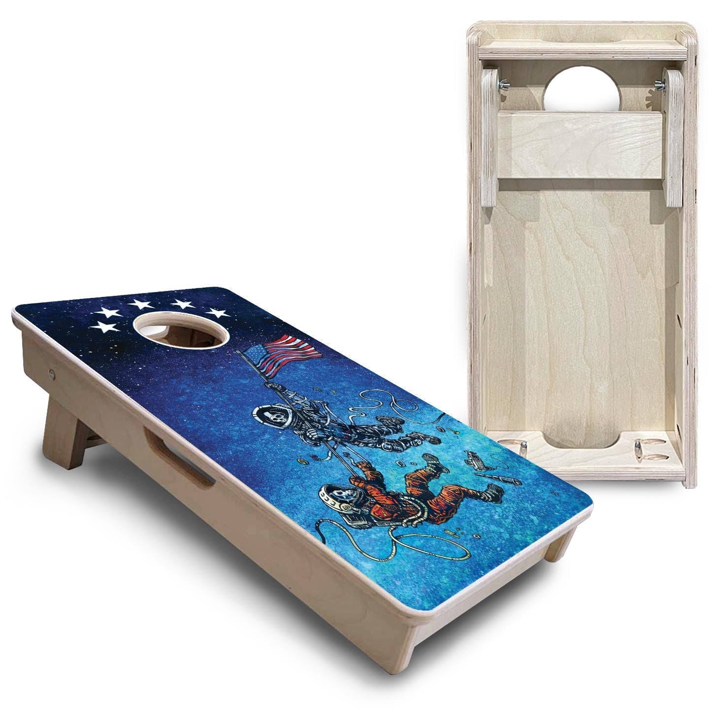 Space Race – Mini Cornhole Board Set (12" x 24") with 8 Mini Bags Cornhole Solutions