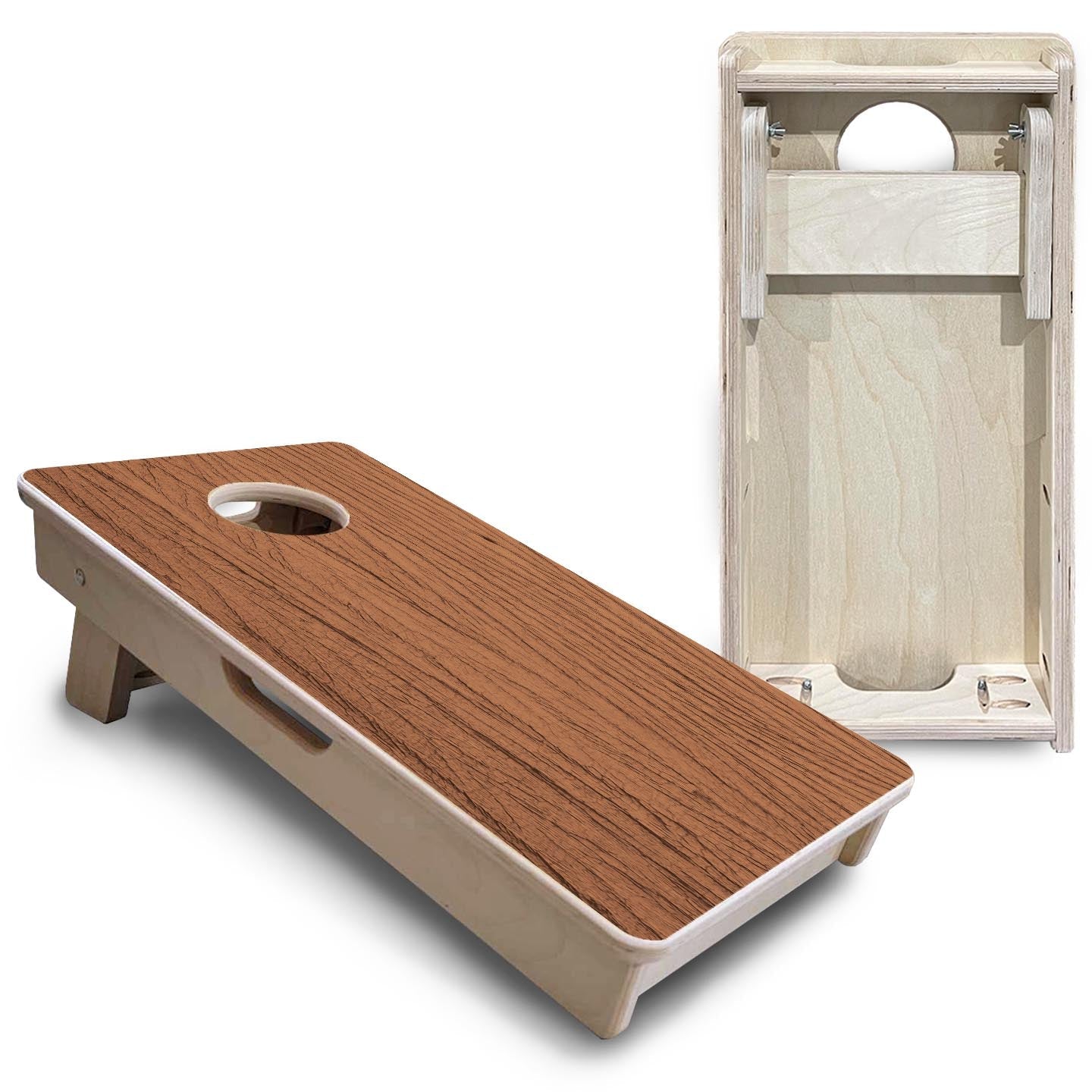 Brown Wood - Mini or Vacation Size Cornhole Boards Cornhole Solutions