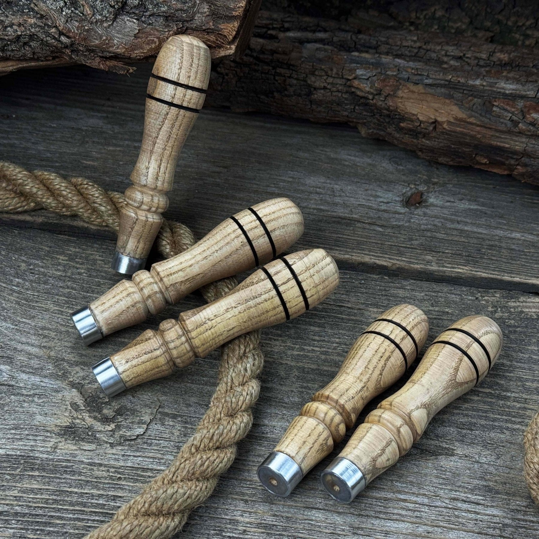 5-Piece Ash Handle Set with Rings
