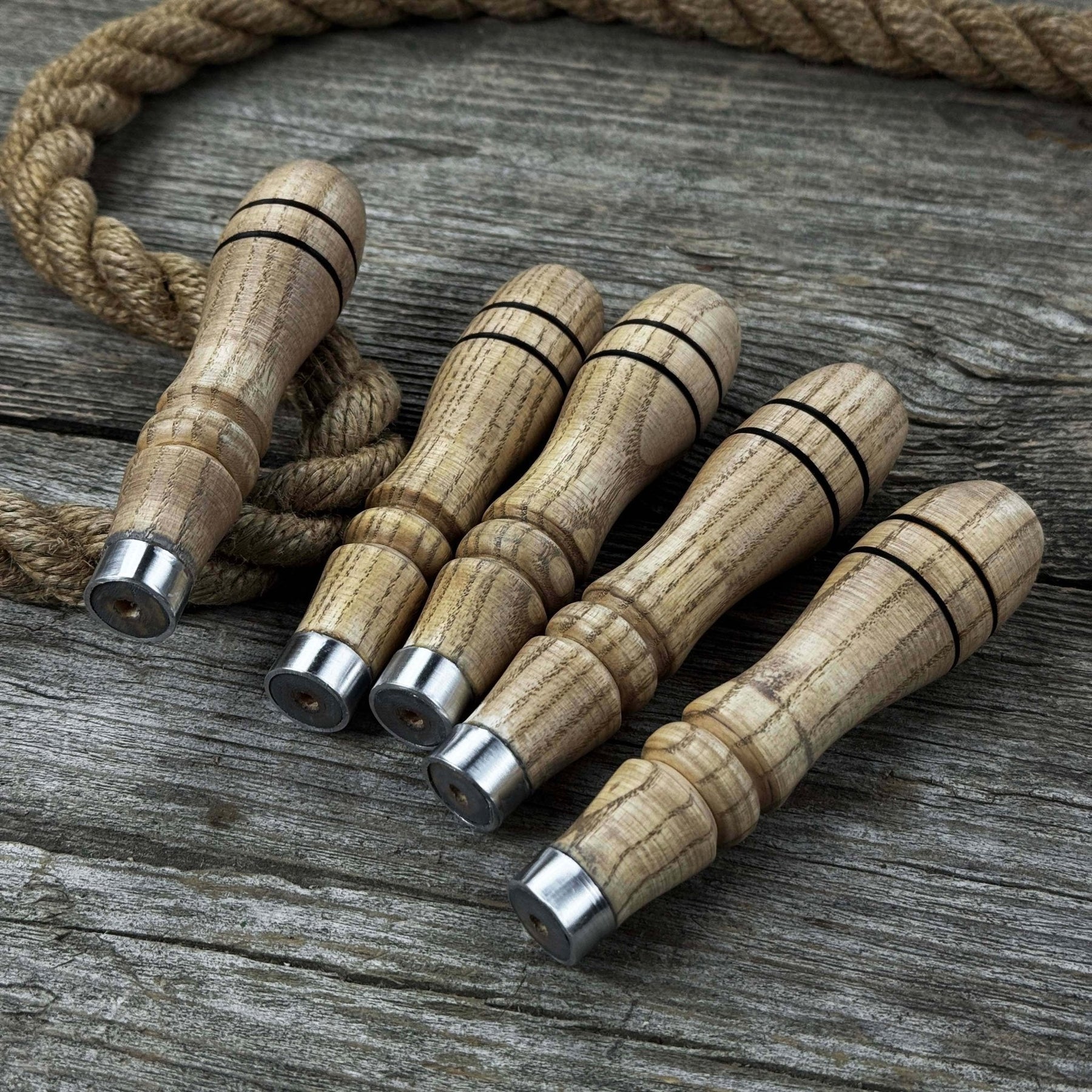 5-Piece Ash Handle Set with Rings