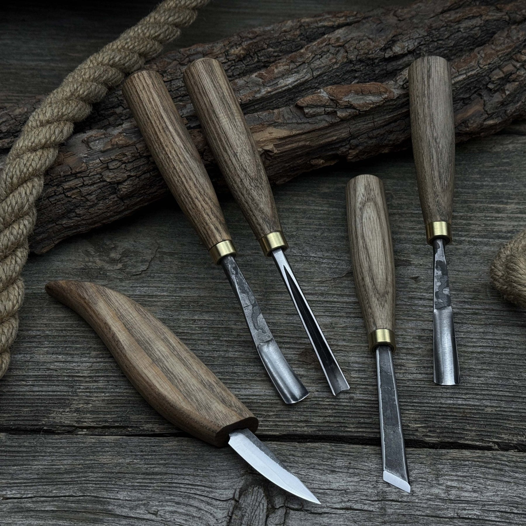 5-Piece Hand-Forged Wood Carving Tool Set