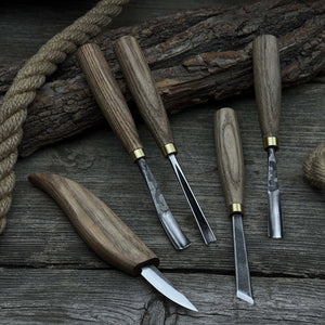 5-Piece Hand-Forged Wood Carving Tool Set