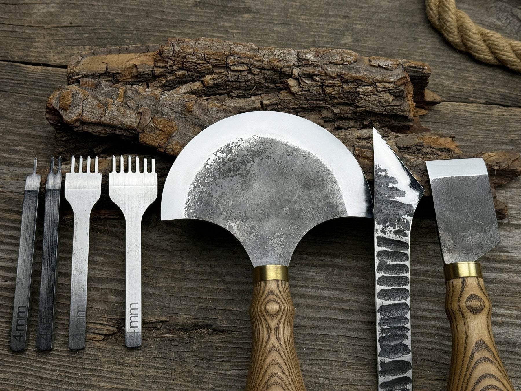 5-Piece Leather Working Tool Set With Nylon Mallet