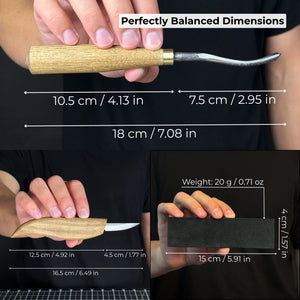 5-Piece Wood Carving Tool Set with Sharpening Board & Leather Case