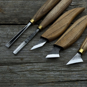5-Piece Wood Carving Tool Set with Sharpening Board