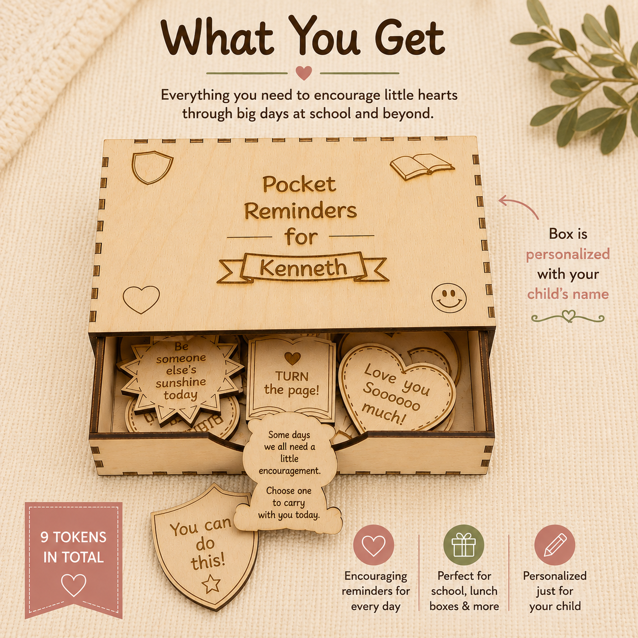 Personalized Wood Pocket Reminders – Back to School Gift