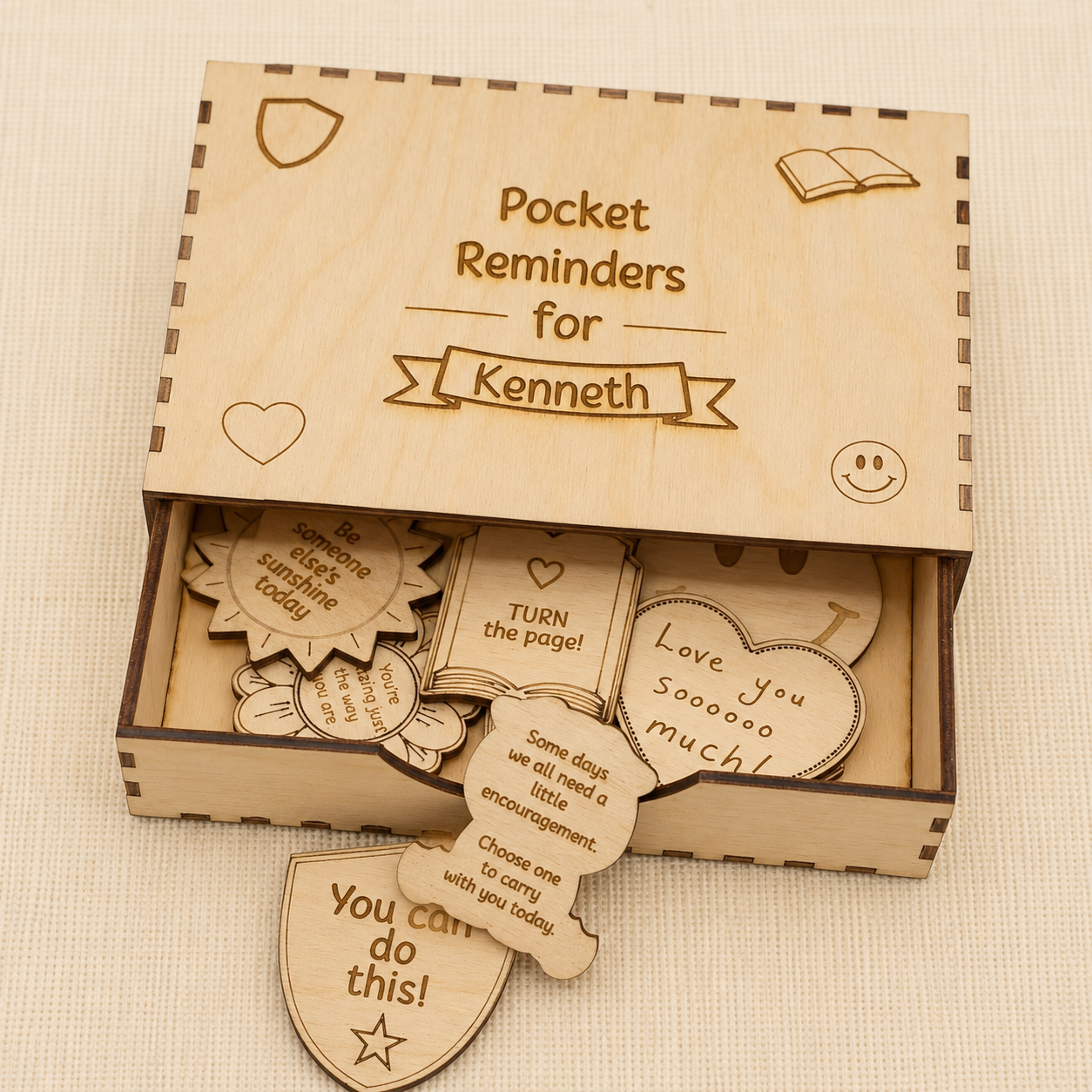 Personalized Wood Pocket Reminders – Back to School Gift