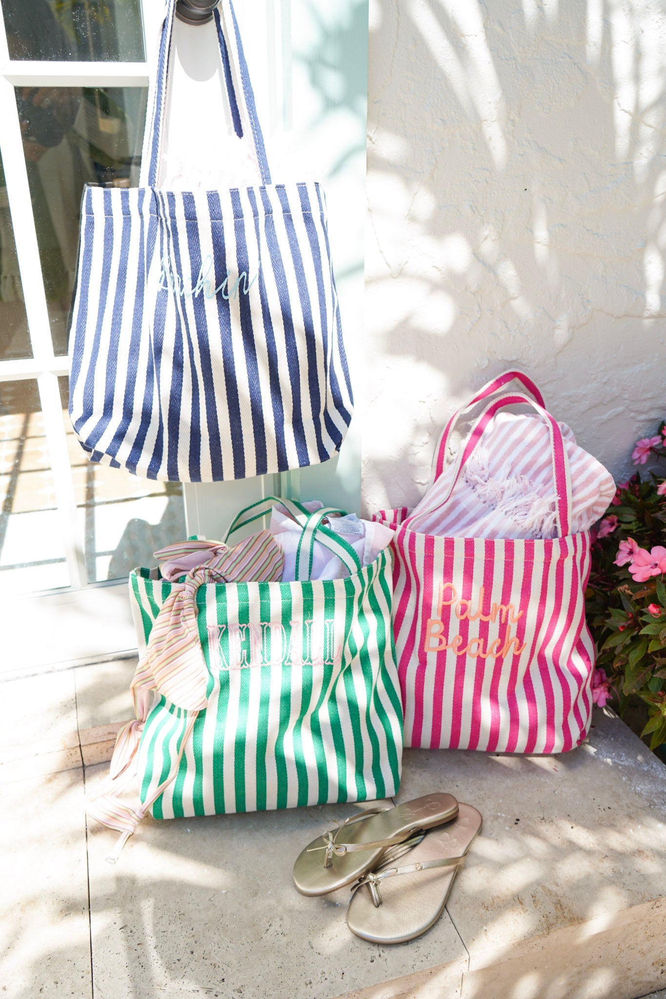 Harbor Canvas Striped Tote | Customizable