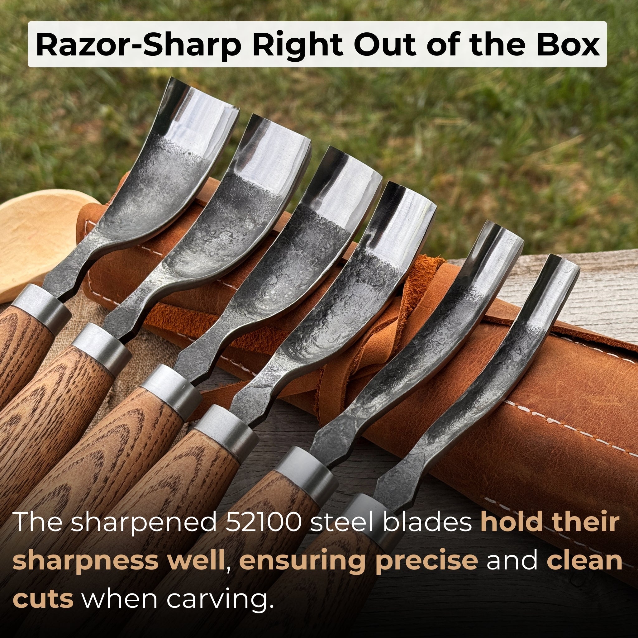 6-Piece Long Bent Gouge Set