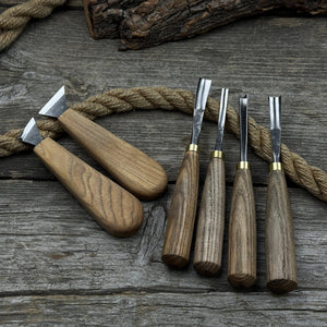 6-Piece Wood Carving Tool Set – Knives, Gouges & Chisels for Detail Work