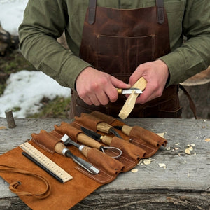 6 Pocket Leather Tool Roll