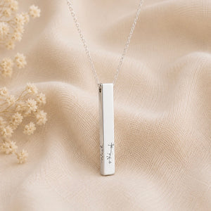 Custom Handwriting Bar Necklace