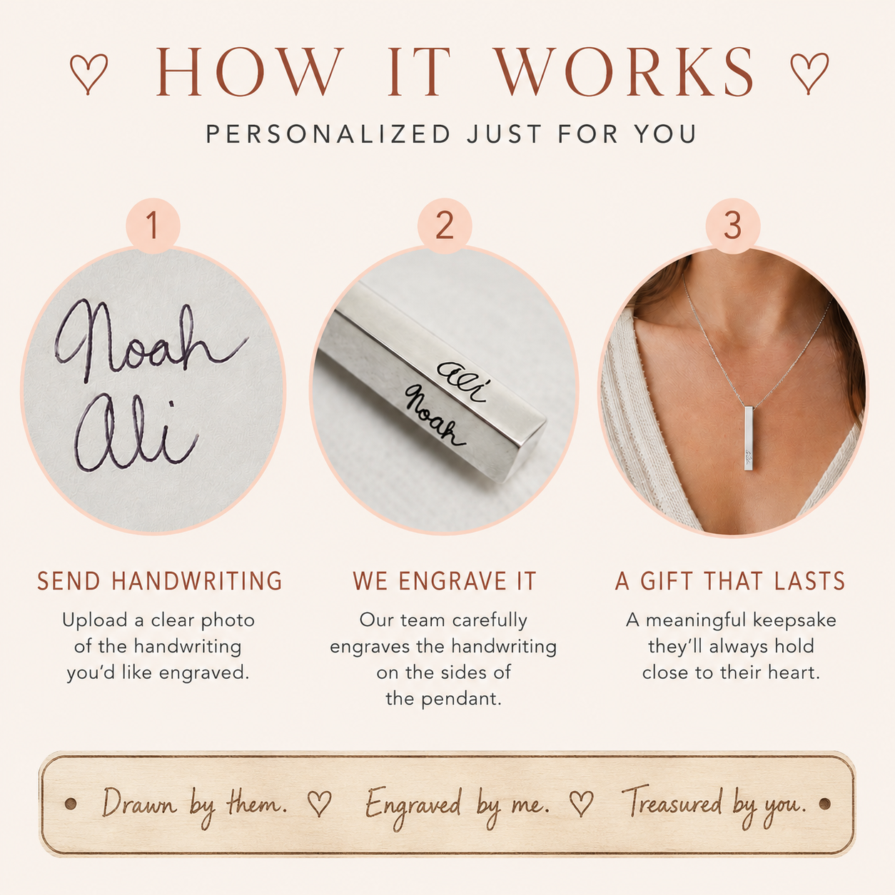 Custom Handwriting Bar Necklace