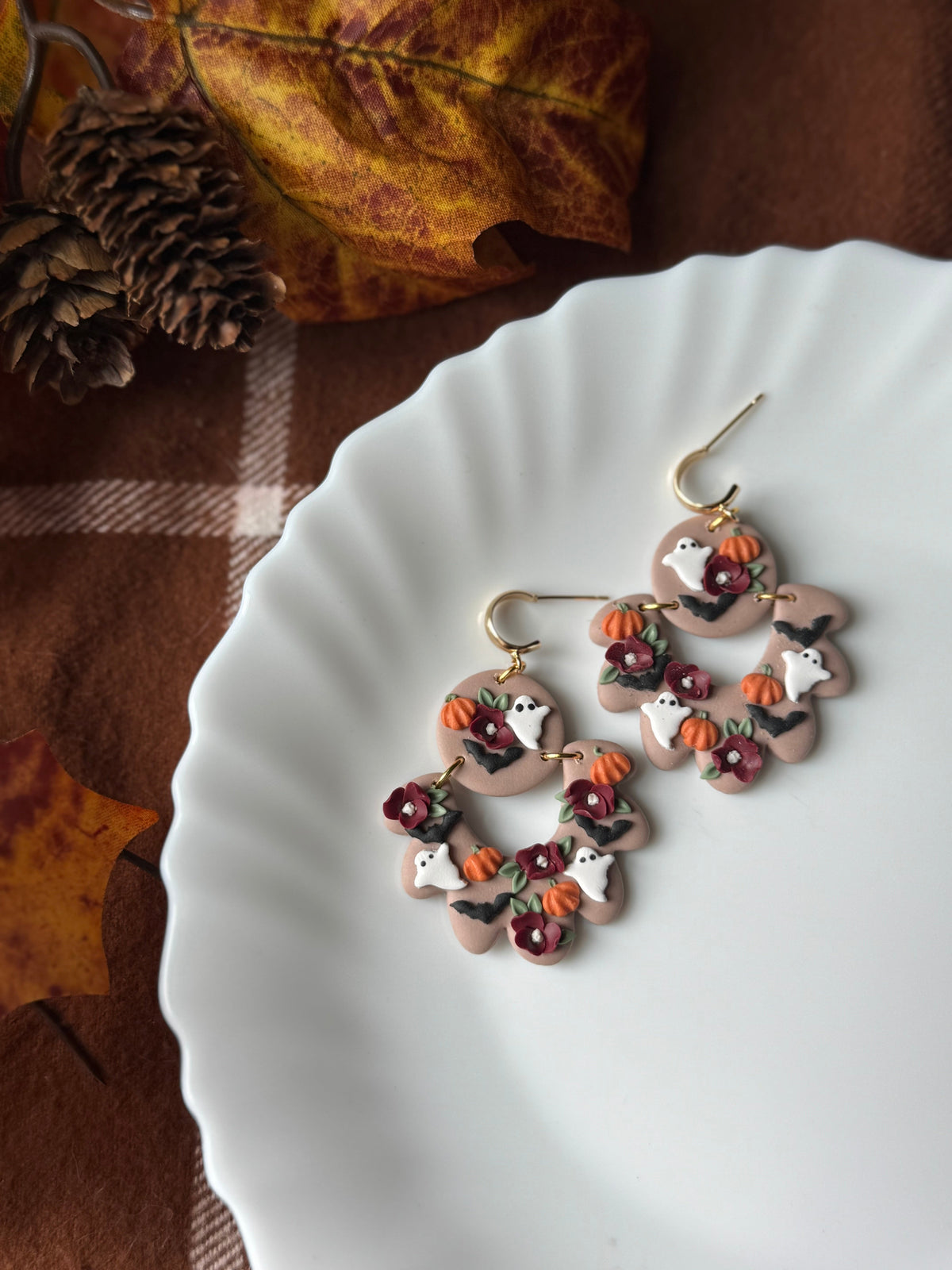 Taylor Haunted Harvest handmade polymer clay earrings by Shop Something Earthy — view 1 of 2