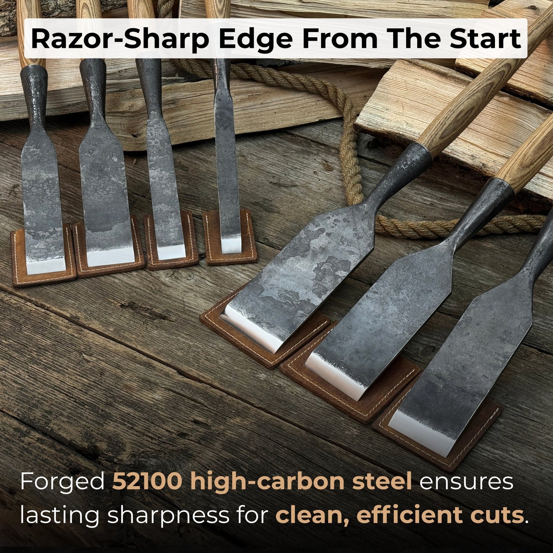 7-Piece Long Timber Framing Chisel Set