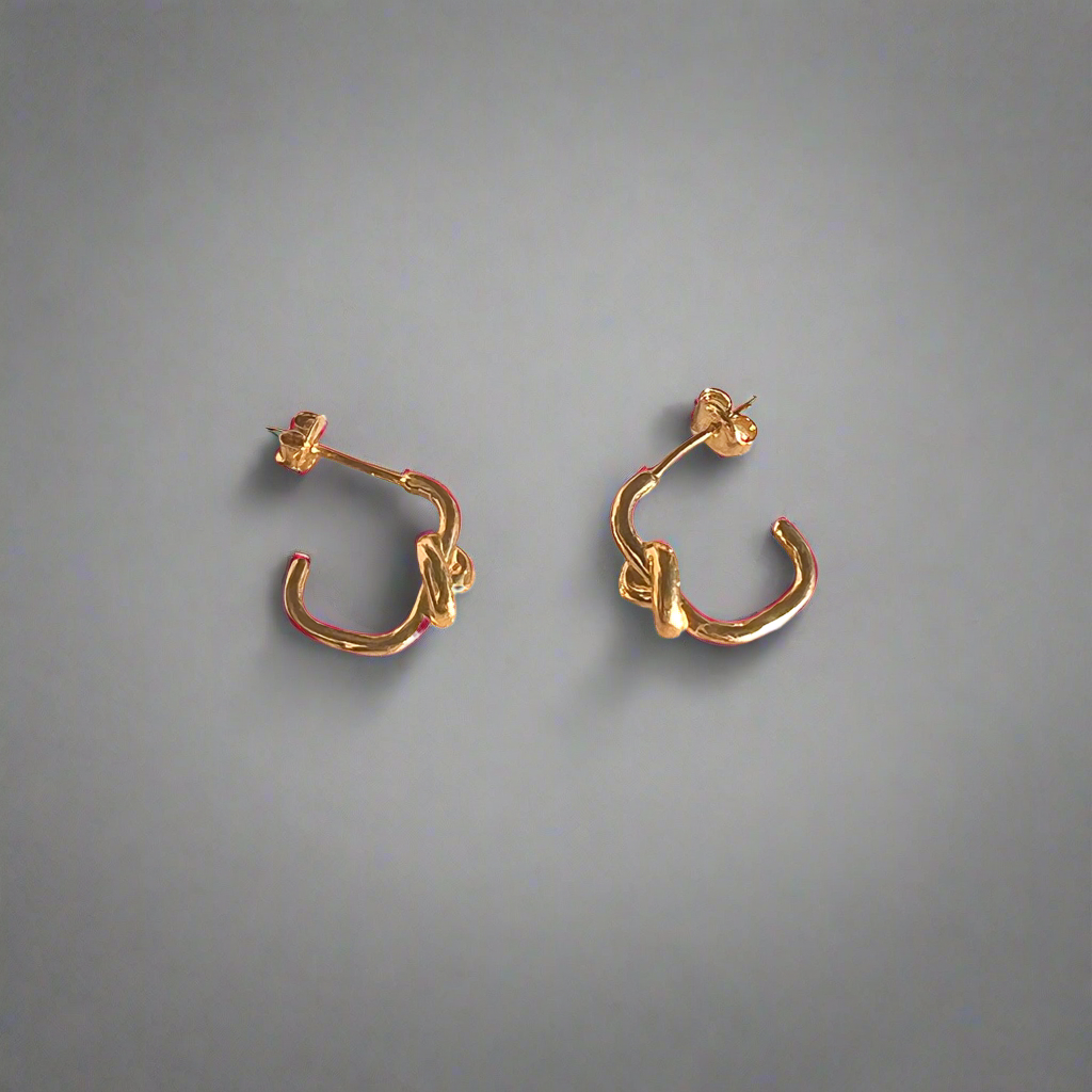 Mini Love Knot Huggies | Gold Vermeil