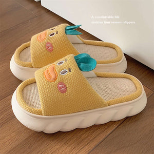 Open-Toe Slippers for Mermaids — Cheery Cushioned House Shoes in Pink & Yellow by The Mississippi Mermaid Mercantile - view 3