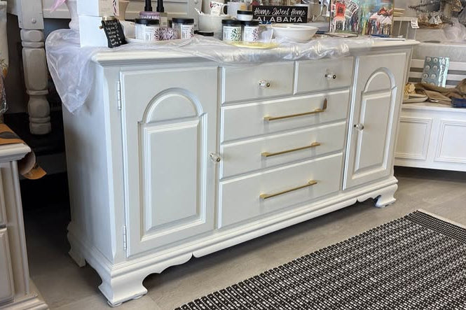 Prodigal Pottery Refurbished White Buffet Cabinet — product view 2