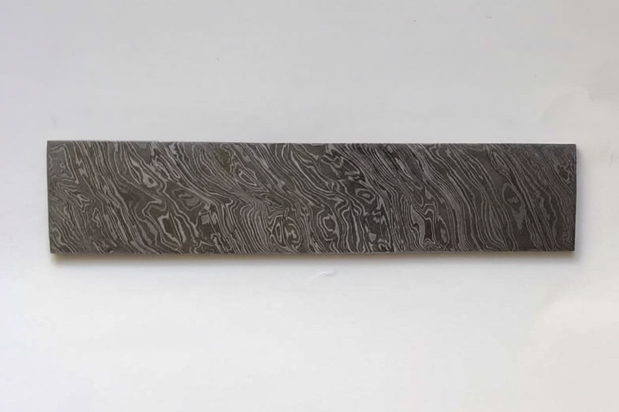 8 Inch Firestorm Pattern Damascus Steel Billet Bar Blank for Custom Knife Making by JW SteelCrafts