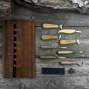 8-Piece Spoon Carving Tool Set with Sharpening Board