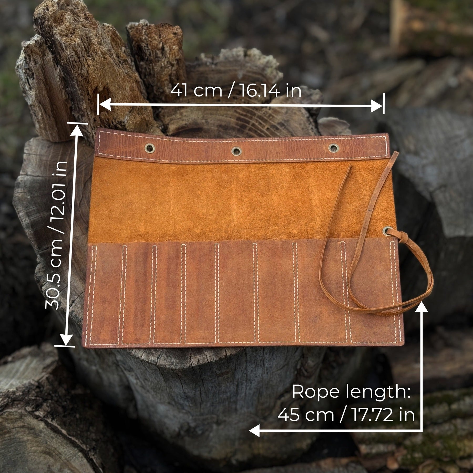 8 Pocket Leather Chisel Roll