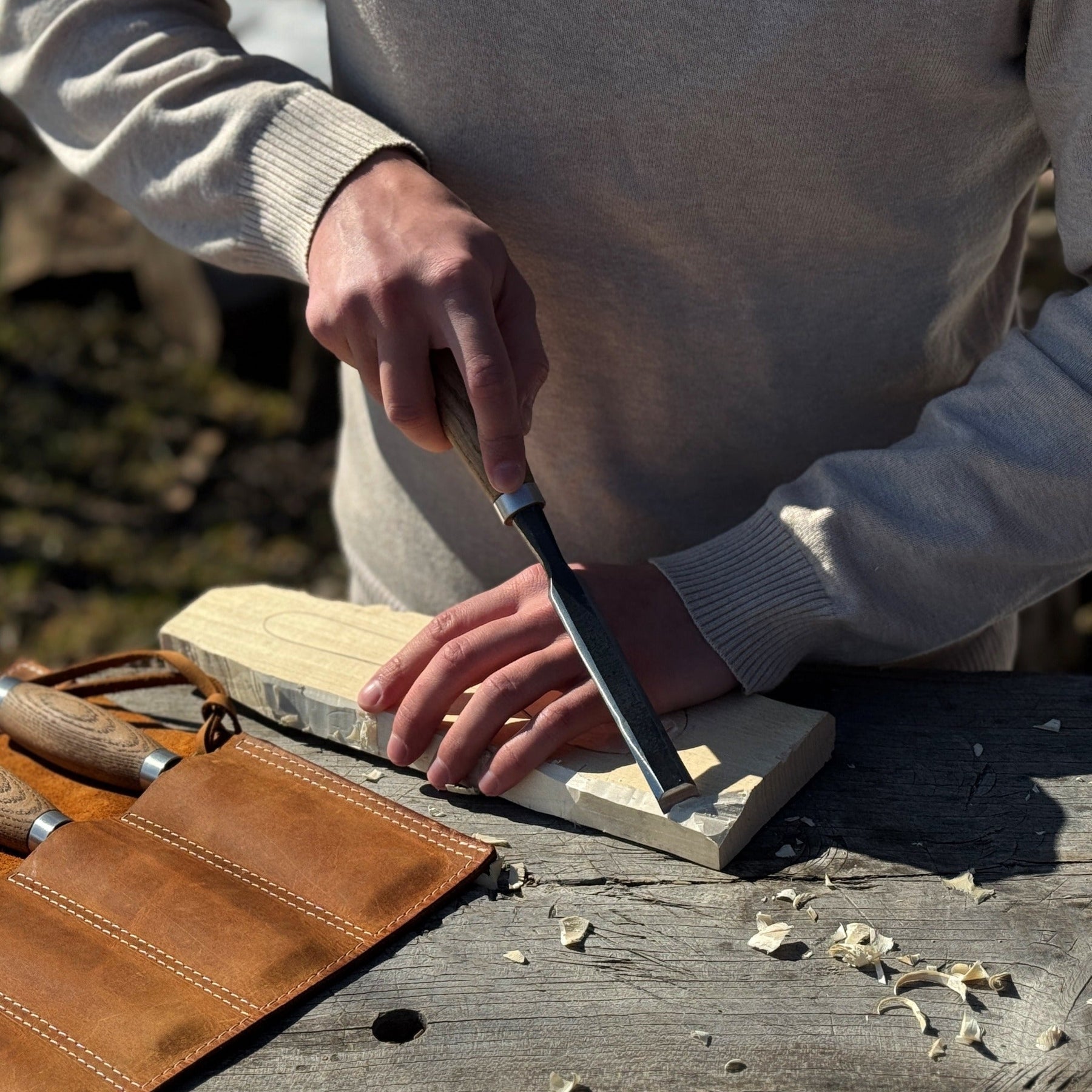 8 Pocket Leather Chisel Roll