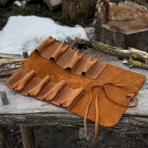 8 Pocket Leather Tool Roll
