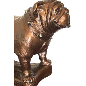 Bronze metal coating, Georgia Bulldogs Standing Mascot Table Top Stone Sculpture for Home Décor