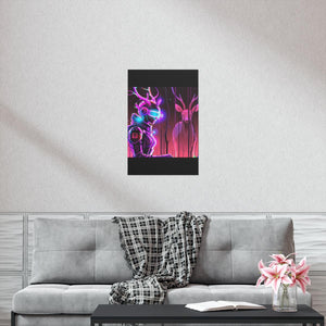 futuristic woman and deer Posters
