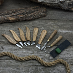 9-Piece Spoon Carving Tool Set with Sharpening Board