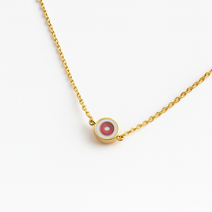 Delilah Evil Eye Necklace | Pink | Gold Vermeil