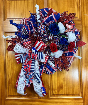 Red, White & Blue 4th of July Wreath | Front Door Decor by Bouge Creations, view 6