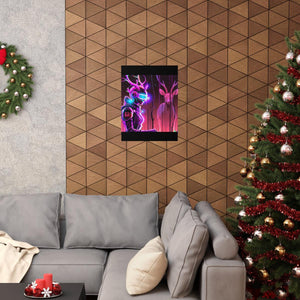 futuristic woman and deer Posters