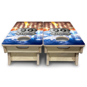 Route 66 - Mini or Vacation Size Cornhole Boards Cornhole Solutions