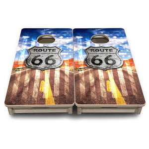 Route 66 - Mini or Vacation Size Cornhole Boards Cornhole Solutions