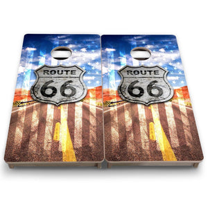 Route 66 - Mini or Vacation Size Cornhole Boards Cornhole Solutions