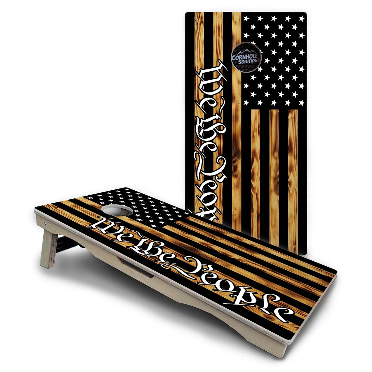 Rustic WTP Flag Cornhole Boards – Pro Lite or Pro Elite