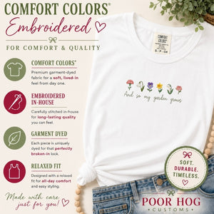 Custom Birth Month Flower Embroidered Shirt