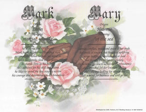 Personalized "Mark & Mary" Names Print: Origins, Meanings, Wedding Gift.