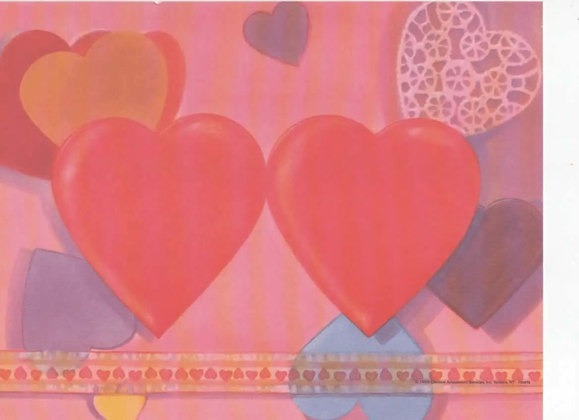 Heart Art: Valentine's Day Heart-Themed Background with Pink Stripes and Decorative Hearts