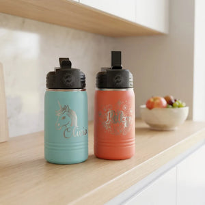 Personalized Kids Water Bottle with Straw