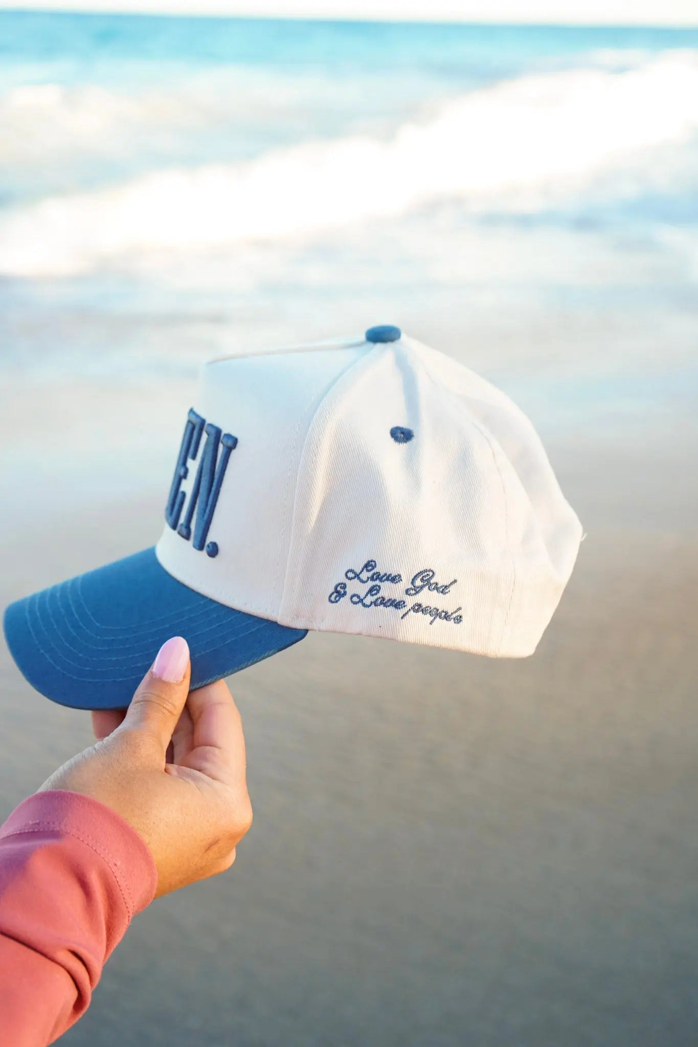 AMEN. - Slate Blue Vintage Trucker Hat KenzKustomz