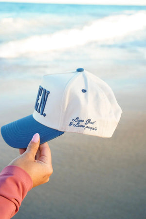 AMEN. - Slate Blue Vintage Trucker Hat KenzKustomz
