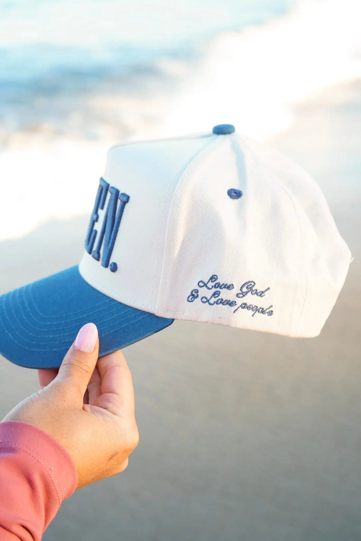 AMEN. - Slate Blue Vintage Trucker Hat KenzKustomz