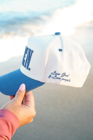 AMEN. - Slate Blue Vintage Trucker Hat KenzKustomz