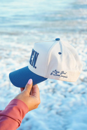 AMEN. - Slate Blue Vintage Trucker Hat KenzKustomz